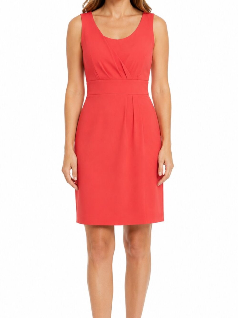 J. Crew Coral Midi Dress Scoop Neck Size 12